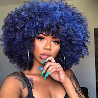 Annisoul Afro Wigs For Black Women Short Curly Afro Kinky Wig 70S Bouncy Huge Fluffy Puff Wigs Premium Synthetic For Cosplay And