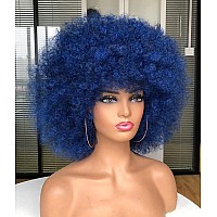 Annisoul Afro Wigs For Black Women Short Curly Afro Kinky Wig 70S Bouncy Huge Fluffy Puff Wigs Premium Synthetic For Cosplay And