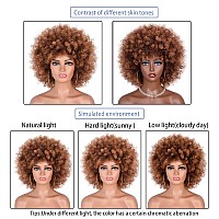 Annisoul Afro Wigs For Black Women Short Curly Afro Kinky Wig 70S Bouncy Huge Fluffy Puff Wigs Premium Synthetic For Cosplay And