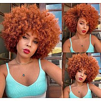 Annisoul Afro Wigs For Black Women Short Curly Afro Kinky Wig 70S Bouncy Huge Fluffy Puff Wigs Premium Synthetic For Cosplay And