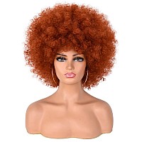 Annisoul Afro Wigs For Black Women Short Curly Afro Kinky Wig 70S Bouncy Huge Fluffy Puff Wigs Premium Synthetic For Cosplay And