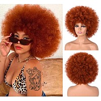 Annisoul Afro Wigs For Black Women Short Curly Afro Kinky Wig 70S Bouncy Huge Fluffy Puff Wigs Premium Synthetic For Cosplay And