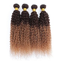 Curly Bundles Human Hair 2 Tone Ombre Brazilian 4 Bundles Virgin Human Hair Weave Bundles 100 Unprocessed Kinky Curly Human Hai