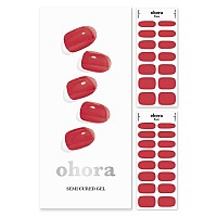 Ohora Semi Cured Gel Nail Strips N Tint Brick Red Tint Works With Any Uvled Nail Lamps Salonquality Long Lasting Easy