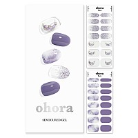 Ohora Semi Cured Gel Nail Strips N Goblin Moon Purple Patterned Works With Uvled Lamps Salonquality Long Lasting Easy