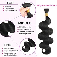 Human Braiding Hair Body Wave Bulk Human Hair For Braiding No Weft 1 Bundle 100G 10A Brazilian Curly Human Hair Extensions For B