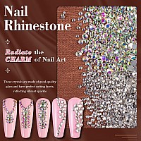 3600Pcs Ab And Transparent White Round Rhinestones 184Mm Flatback For Manicure 6 Multi Sizes Nail Art Shine Crystal Gem Diamo