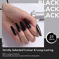 Aokitec Dip Powder Classic Black Color Nail Dipping Powder French Powder Pro Collection System Nail Art Starter Manicure Salon