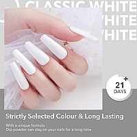 Aokitec Dip Powder Classic White Color Nail Dipping Powder French Powder Pro Collection System Nail Art Starter Manicure Salon