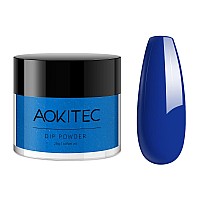 Aokitec Dip Powder Fashion Color Classic Blue Nail Dipping Powder French Powder Pro Collection System Nail Art Starter Manicure