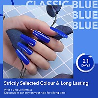 Aokitec Dip Powder Fashion Color Classic Blue Nail Dipping Powder French Powder Pro Collection System Nail Art Starter Manicure