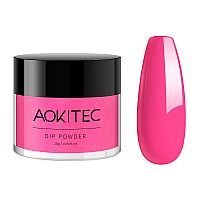 Aokitec Dip Powder Fluorescent Pink Color Nail Dipping Powder French Powder Pro Collection System Nail Art Starter Manicure Sal