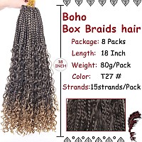 Beverlee 18 Inch Boho Box Braids 8 Packs Goddess Box Braids Bohemian Box Braids Crochet Hair Crochet Box Braids With Curly Ends