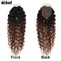 Dbut Water Wave 8 Bundles With Simple Closure Wavy Synthetic High Temperature Fiber Hair Weave 9Pcs 20 Inch 240G Tt1B30 Dar