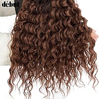 Dbut Water Wave 8 Bundles With Simple Closure Wavy Synthetic High Temperature Fiber Hair Weave 9Pcs 20 Inch 240G Tt1B30 Dar