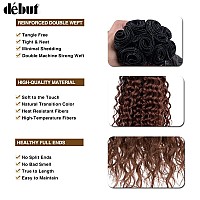 Dbut Water Wave 8 Bundles With Simple Closure Wavy Synthetic High Temperature Fiber Hair Weave 9Pcs 20 Inch 240G Tt1B30 Dar