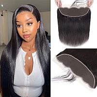 Jessica Hair Ear To Ear 13X4 Hd Lace Frontal Closure Brazilian Straight Human Hair Frontal 150 Density Brazilian Virgin Straigh