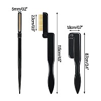 G2Plus 2Pcs Folding Eyelash Comb Eyebrow Comb Metal Teeth Professional Tool For Define Lash Brow Black