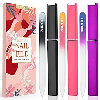 Glass Nail File Nail File 3 Pack Premium Glass Nail File With Case Crystal Nail File Professional Salon Manicure Tool For Na