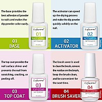 Lofuanna Dip Powder Nail Kit Starter-White Nail Dipping Powder with Base&Top Coat&Activator&Brush Saver,No UV/LED Needed,DIY French Nail Art Manicure,Easy to Apply for Home or Salon Use