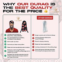 Durag Silky 360 Waves Silky 360 Wave Du Rag With Long Tails And Quadruple Stitching Akat Black Red Cloud