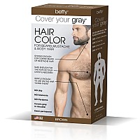 Betty Cover Your Gray Mens Hair Color For Beard Mustache Body Hair Brown