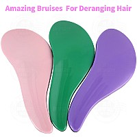 79Style 3Pcs Detangler Brush Tangle Free Hair Brushes For Kids Knot Free No Pain Detangling Kids Hair Brush Combs For Curly Fine