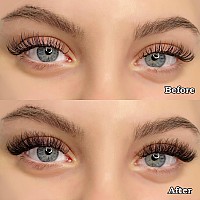 Wiwoseo Mink Lashes Eyelashes Natural Fluffy Faux Mink Lashes 3D Thick Volume D Curl Wispy Eyelashes That Look Like Extensions F