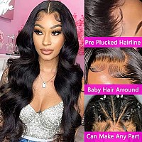 Atilck Lace Front Wigs Human Hair Body Wave 13x4 HD Transparent Lace Frontal Wigs with Baby Hair Brazilian Human Hair Wigs for Black Women 150% Denisty Glueless Wigs Human Hair Pre Plucked Natural Color (20 Inch)