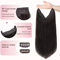 Goo Goo Wire Hair Extensions Human Hair 2A Light Brown Natural 14Inch 75G Invisible Wire Hair Extensions With Transparent Sea