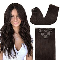 Goo Goo Clip In Hair Extensions Real Human Hair Remy Human Hair Extensions Clip Ins For Women Natural Human Hair 14Inch 2A L