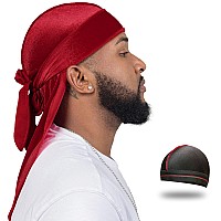 Velvet Durag For Men Wave Cap Velvet Dorag For Men Women 360 Wave Burgundy