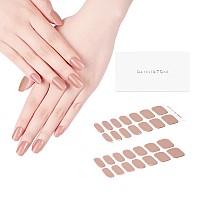 Danni Toni Semicured Nail Stickers Gel Nail Strips Warm Nude Gel Nail Polish Stickers Glossy Nail Wraps 28 Stickers