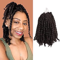 10 Inch Pre-twisted Passion Twist Crochet Hair 8 Packs Pre-looped Short Passion Twist Braiding Hair (4#/Brown)