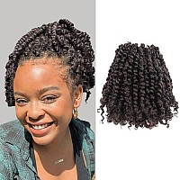 6 Inch Pre-twisted Passion Twist Crochet Hair 8 Packs Pre-looped Short Passion Twist Braiding Hair (4#/Brown)