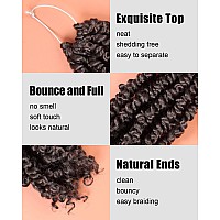 6 Inch Pre-twisted Passion Twist Crochet Hair 8 Packs Pre-looped Short Passion Twist Braiding Hair (4#/Brown)