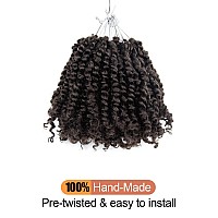 6 Inch Pre-twisted Passion Twist Crochet Hair 8 Packs Pre-looped Short Passion Twist Braiding Hair (4#/Brown)