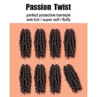 6 Inch Pre-twisted Passion Twist Crochet Hair 8 Packs Pre-looped Short Passion Twist Braiding Hair (4#/Brown)