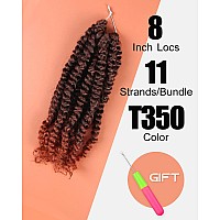 Kavsorapi Passion Twist Hair 8 Inch Short Pre Looped Crochet Braids Pre Twisted Crochet Twist 8 Packs T350Ombre Ginger Red