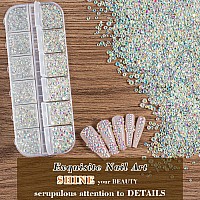 3600Pcs Round Glass Transparent Ab Rhinestones 6 Sizes18Mm4Mm Flatback Crystal Gem Jewel Decoration For Nail Art Tweezer An