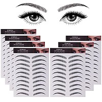 Molain 4D Hairlike Eyebrow Tattoos Stickers 7 Sheets Waterproof Longlasting Brow Tattoo Eyebrow Colors Transfers Arch Style St