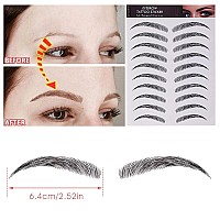 Molain 4D Hairlike Eyebrow Tattoos Stickers 7 Sheets Waterproof Longlasting Brow Tattoo Eyebrow Colors Transfers Arch Style St