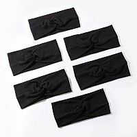 Artilady 6 Pack Wide Boho Headbands for Women - Soft Yoga Elastic Hair Bands for Girls Workout Running Sport Headwrap Non-slip Breathable (Ebony)