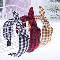 Lvyeer Bow Headbands For Women Bandana Headband Plaid Headband Rabbit Ear Cute Headbands Hair Accessories