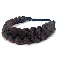 Toecwegr Crimp And Fluffy Braided Headband 3 Strands Synthetic Hair Braid Fashion Chunky Wide Thick Elastic Braid Headbands Clot