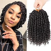 Passion Twist Hair - 8 Packs 8 Inch Passion Twist Crochet Hair For Women, Crochet Pretwisted Curly Hair Passion Twists Synthetic Braiding Hair Extensions(8 Inch 8 Packs, 2)