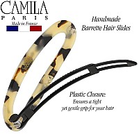 Camila Paris Cp3364 French Hair Barrette Clip For Women Handmade White Tokyo Slidein Metalfree Closure Strong Hold Grip Ha