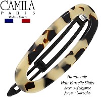 Camila Paris Cp3364 French Hair Barrette Clip For Women Handmade White Tokyo Slidein Metalfree Closure Strong Hold Grip Ha