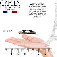 Camila Paris Cp3362 French Hair Barrette Clip For Women Handmade Onyx Slidein Metalfree Closure Strong Hold Grip Hair Clip