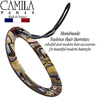 Camila Paris Cp3362 French Hair Barrette Clip For Women Handmade Onyx Slidein Metalfree Closure Strong Hold Grip Hair Clip